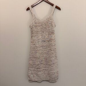Knit Bodycon Dress Multicolor Size S Artsy Unique Soft Romantic Natural Crochet